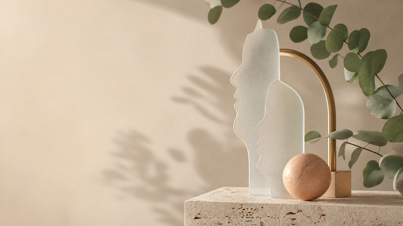Composição abstrata de contornos para ilustrar equilíbrio facial